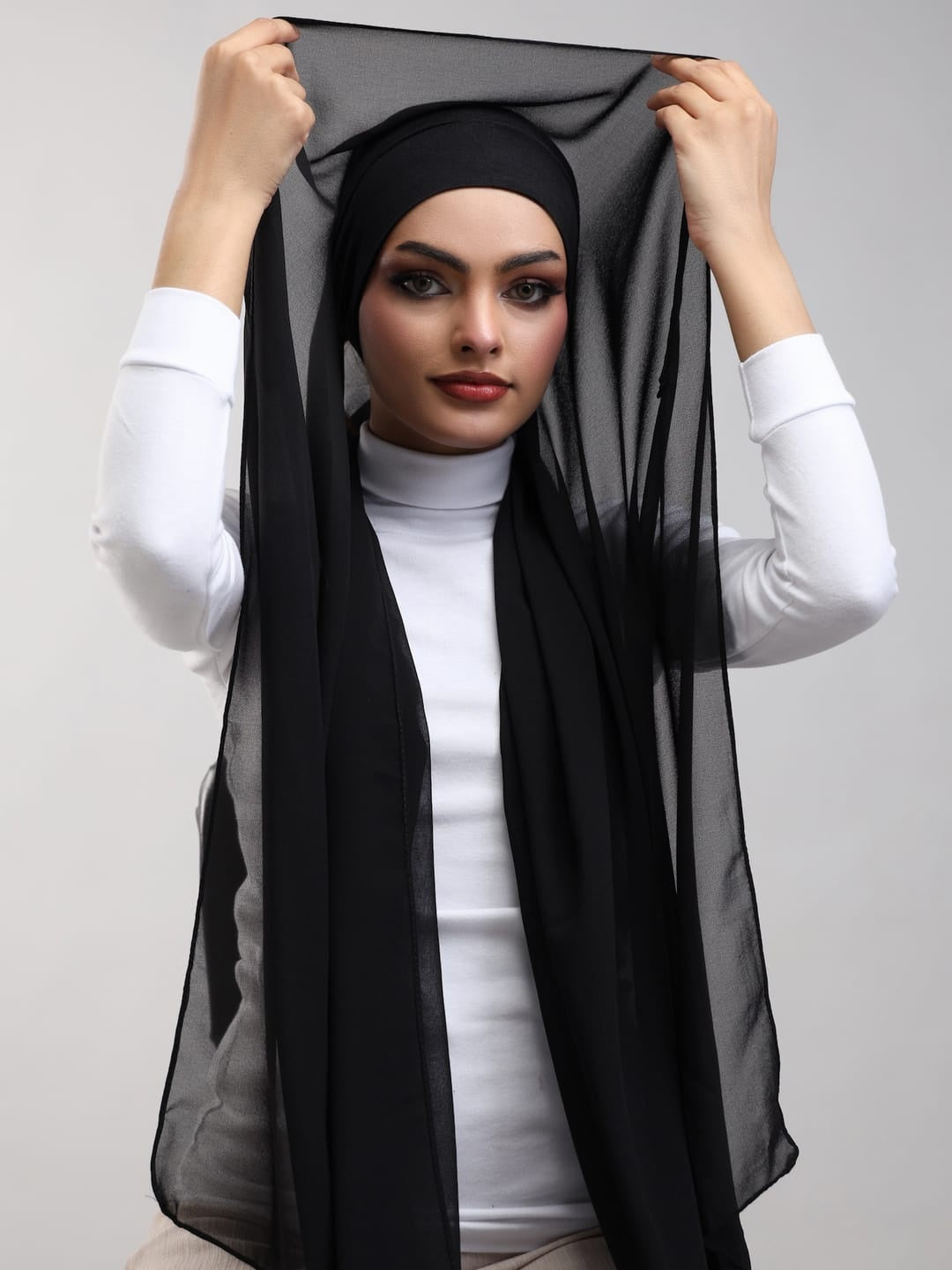 Instant Georgette Hijab With Built-in Magnets